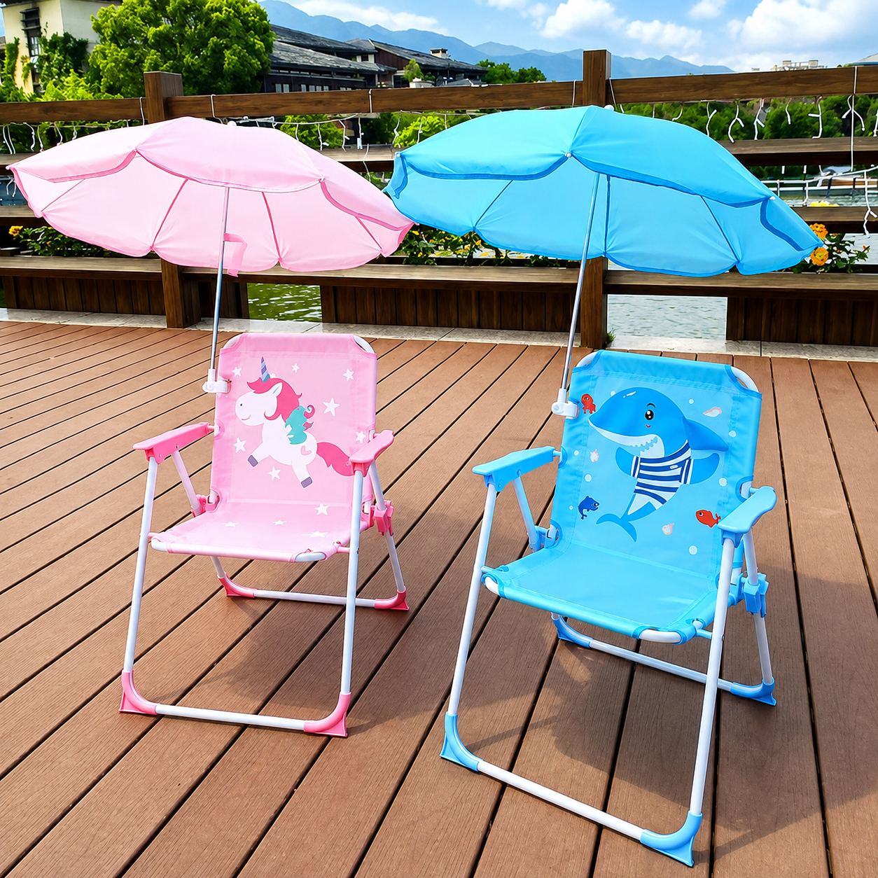 Children's Camping Chair with Umbrella