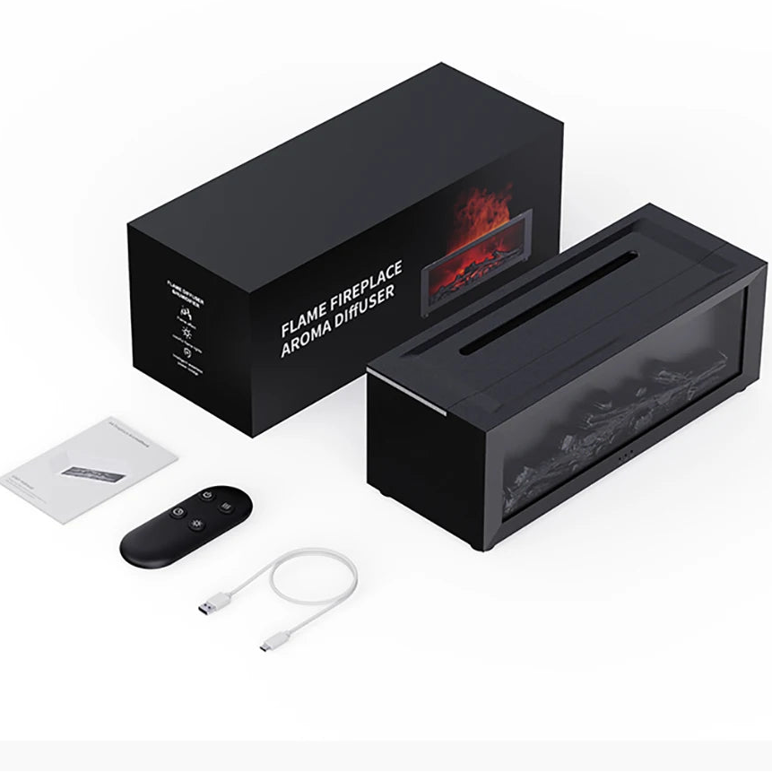 Flame Aroma Humidifier - LED Fireplace