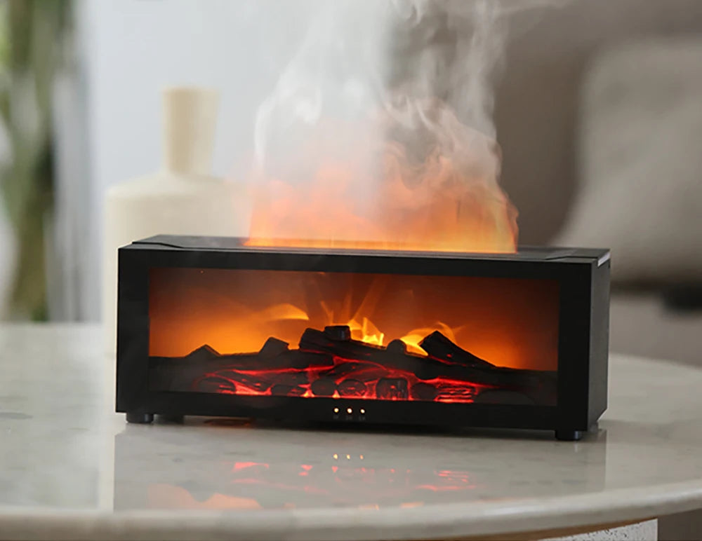 Flame Aroma Humidifier - LED Fireplace